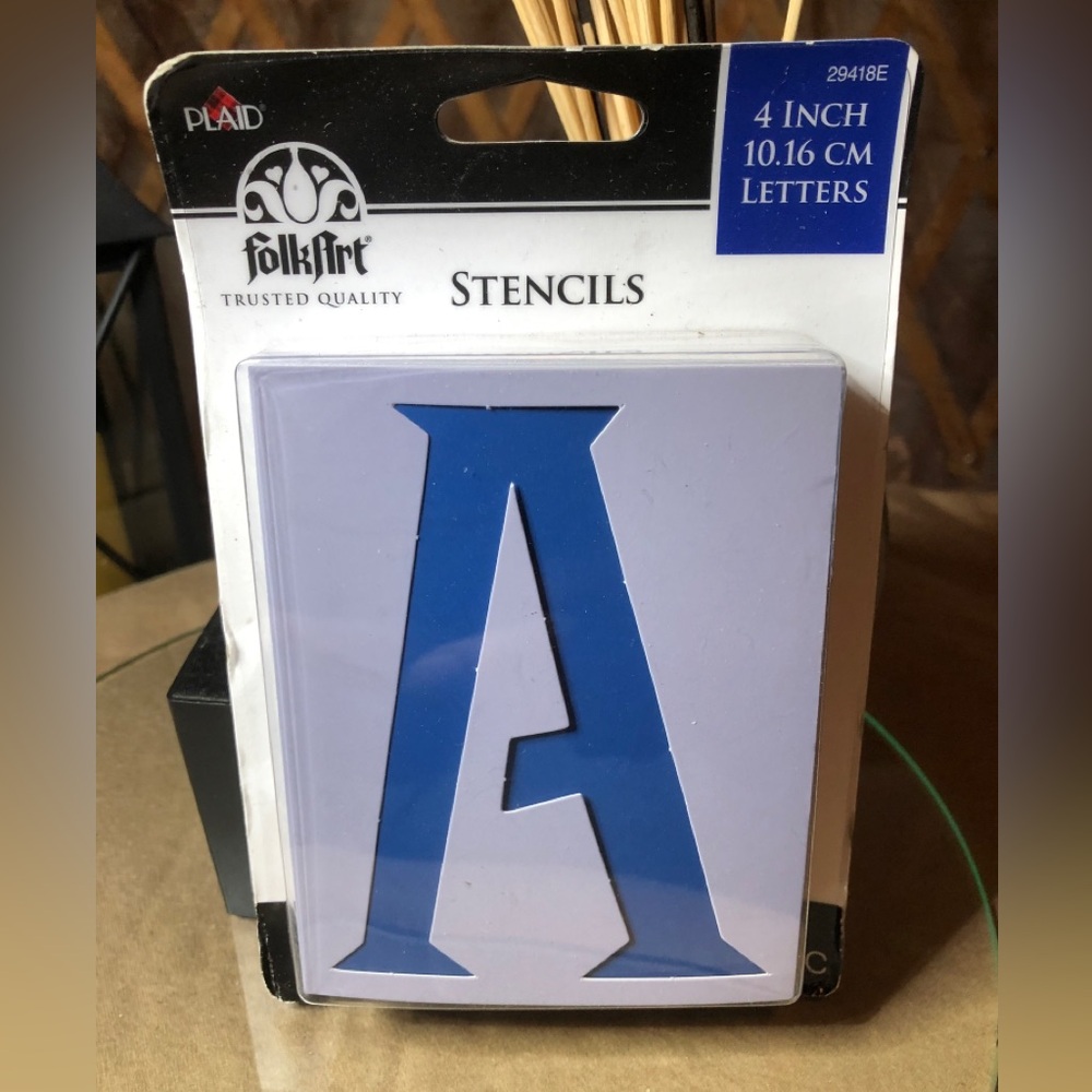 FolkArt Blue Letter Stencils